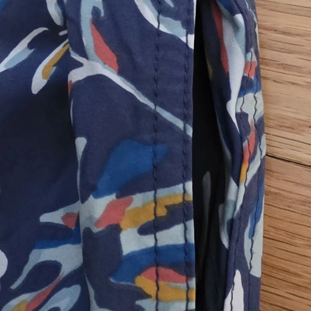 Kirkland Signature Men's L Blue Palm Leaf Tropical Print Swim Shorts NWOT